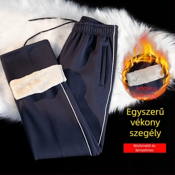 Tinédzsereknek szóló sportos nadrág - lazább szabás, középmagas derekú övvel, Arctic velvet fleece, antibakteriális, vasalás nélkül