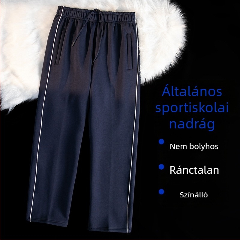 Tinédzsereknek szóló sportos nadrág - lazább szabás, középmagas derekú övvel, Arctic velvet fleece, antibakteriális, vasalás nélkül