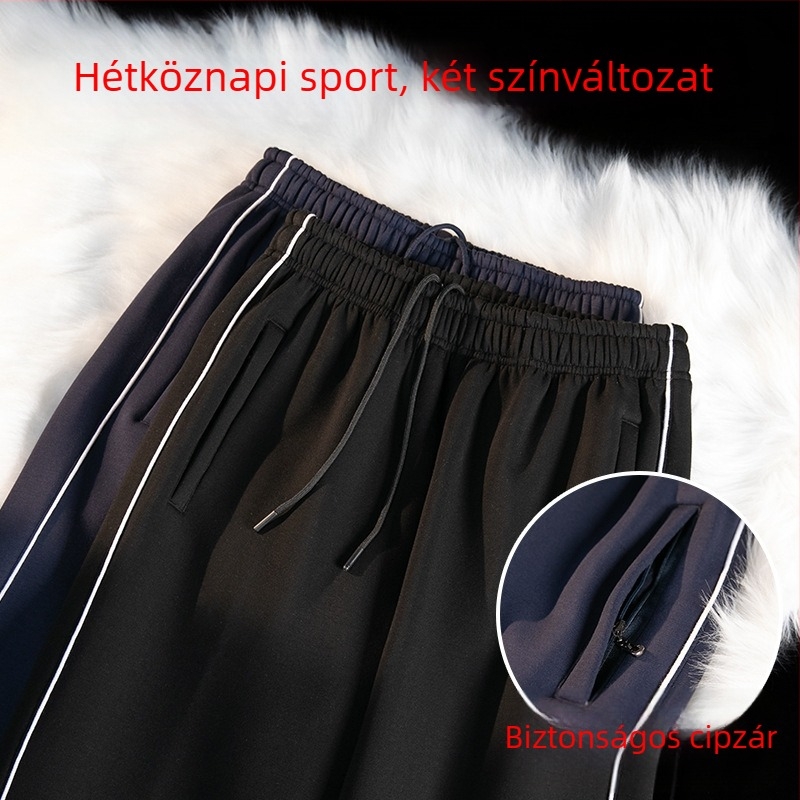 Tinédzsereknek szóló sportos nadrág - lazább szabás, középmagas derekú övvel, Arctic velvet fleece, antibakteriális, vasalás nélkül