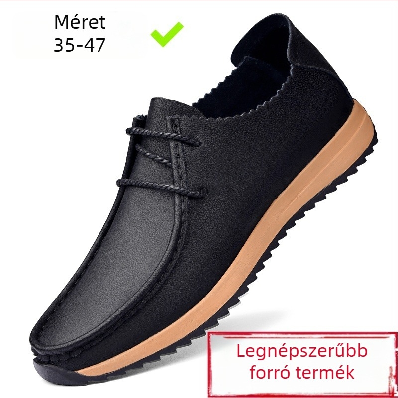 Férfi loaferek rejtett 6 cm-es magasság növelésével, kerek orrú, alacsony sarok 1-3 cm, PU talpbetét, gumi talp