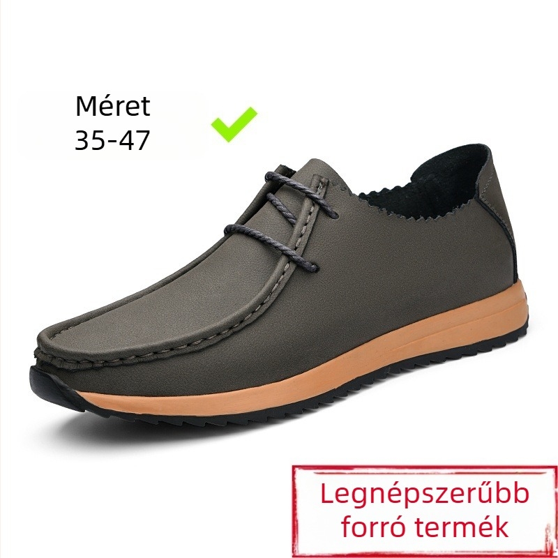 Férfi loaferek rejtett 6 cm-es magasság növelésével, kerek orrú, alacsony sarok 1-3 cm, PU talpbetét, gumi talp
