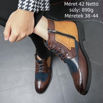 Férfi Martin bakancsok - magas szárú, színblokkolt dizájn, PU felsőrész, alacsony sarok 1–3 cm, hátul cipzár