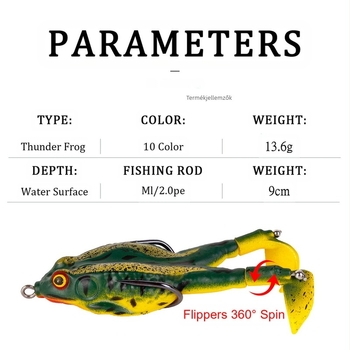 PRAINBASS Luya Vízibéka Puha Csali — imitációs csali, Típus: Water Frog, Tömeg 13.5 g