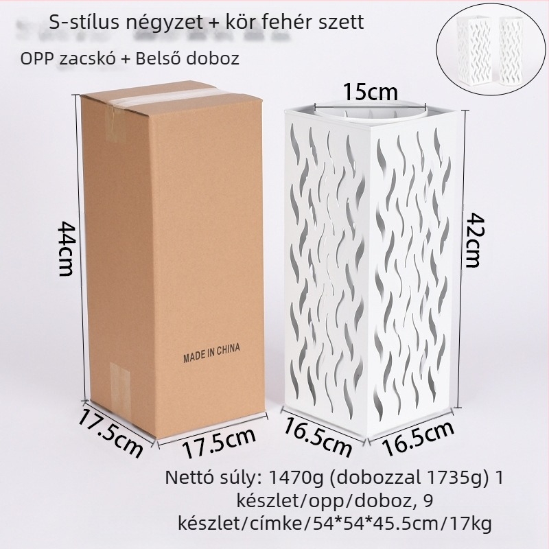 Vasból készült esernyő tároló állvány, egyszerű és modern stílusban, 2024 ősszel debütált, szállodai lobby és otthoni tárolásra.