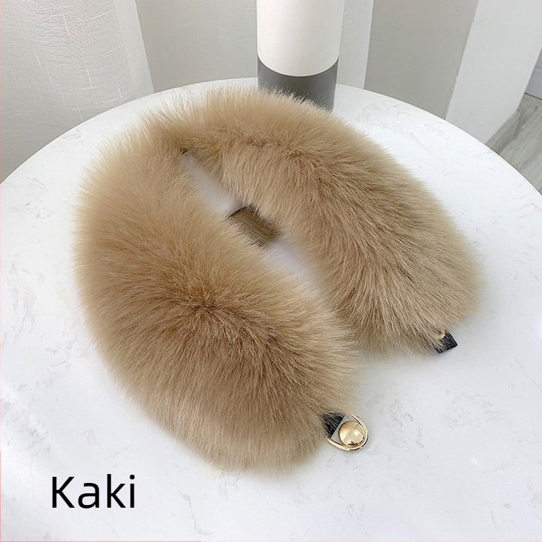 Ink műszőrmés galléros sál, kötött nejlonból, meleg téli kiegészítő, 12 cm szélesség