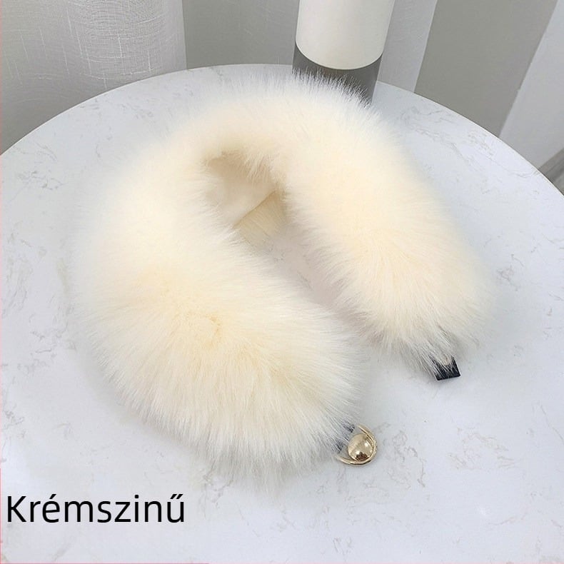 Ink műszőrmés galléros sál, kötött nejlonból, meleg téli kiegészítő, 12 cm szélesség