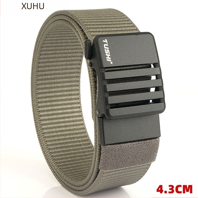 Nylon szövött öv, 4,3 cm szélesség, automata csat, koreai stílus, egyszerű dizájn