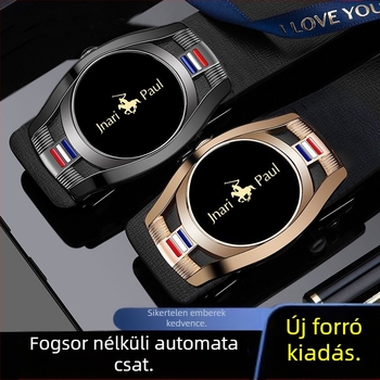 Férfi PU bőr öv automata csattal, mindennapi és letisztult stílus; szélesség 2-4 cm; csat: ötvözet; felületkezelés: elektroplatinálás és kézi munka