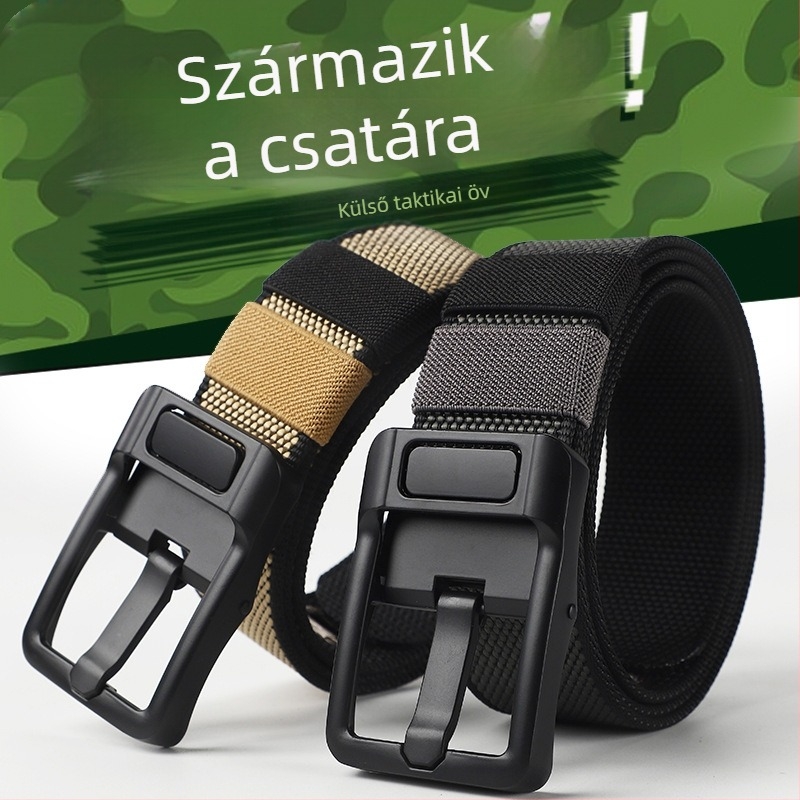 Férfiak kétszínű taktikai öv csattal, nylon öv, ötvözet csat, nyár 2024