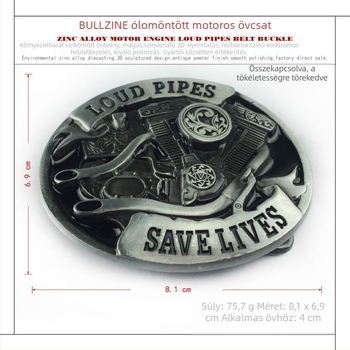 BULLZINE ötvözet övcsat – nyugati cowboy stílus, sima csat – 2020 nyár, antik ón bevonat