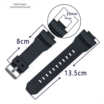G-Shock cserepánt, GA-150/200/300 kompatibilis; TPU szíj, rozsdamentes acél csat, 2,5 mm vastagság