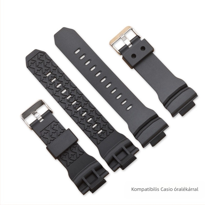 G-Shock cserepánt, GA-150/200/300 kompatibilis; TPU szíj, rozsdamentes acél csat, 2,5 mm vastagság