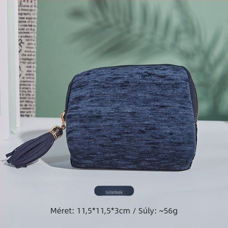 Ékszertároló táska csüngővel és cipzárral, nagy kapacitású, dupla velúr belsővel