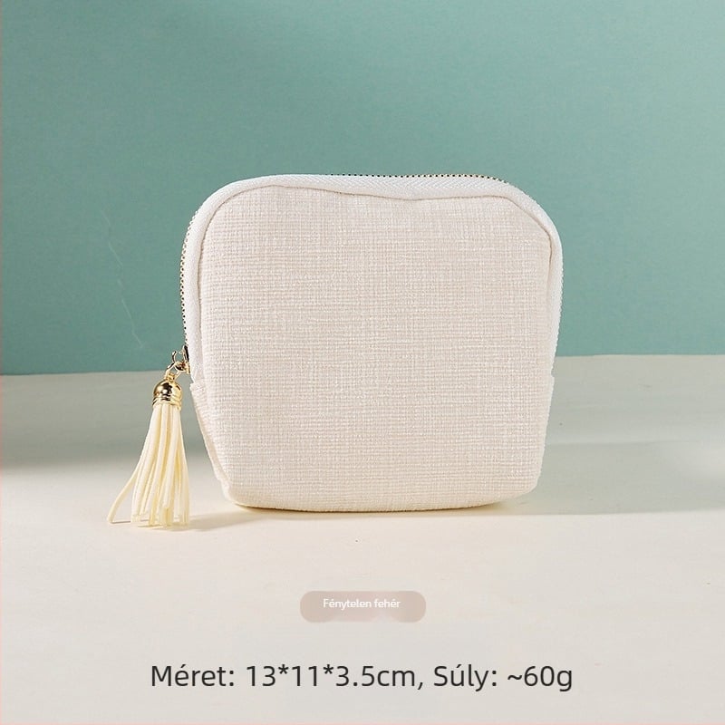 Ékszertároló táska csüngővel és cipzárral, nagy kapacitású, dupla velúr belsővel