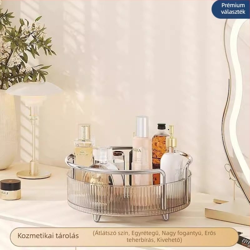 Forgó kozmetikai tárolóasztal – műanyag, fúrás nélküli felület, modern minimalista dizájn