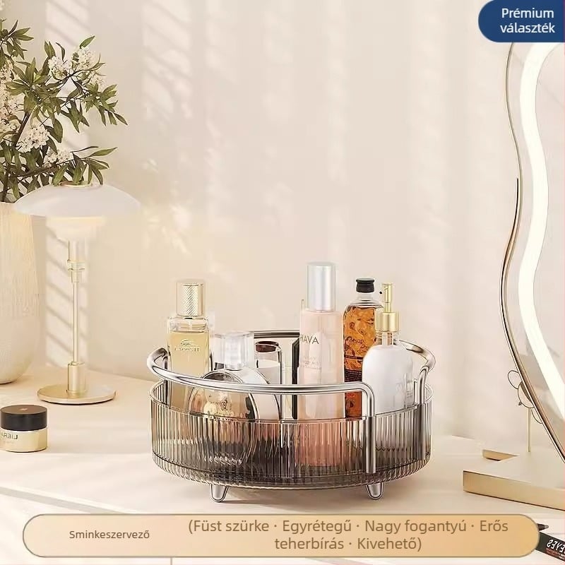 Forgó kozmetikai tárolóasztal – műanyag, fúrás nélküli felület, modern minimalista dizájn
