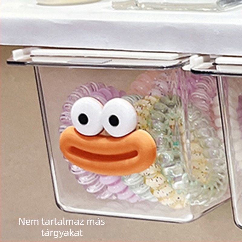 Tükör alatti fiókos tároló – aranyos karikatúra fürdőszobai rendező, műanyag, porvédett