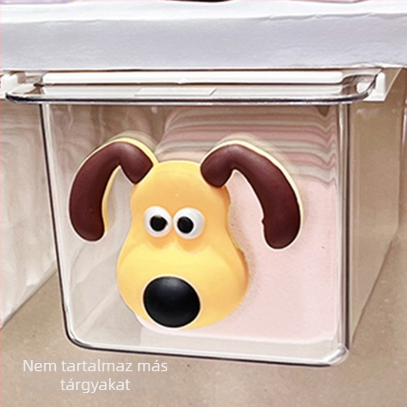 Tükör alatti fiókos tároló – aranyos karikatúra fürdőszobai rendező, műanyag, porvédett