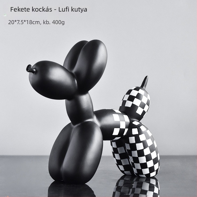 Lufi kutya gyanta dísz – modern minimalist dizájn, szintetikus gyanta