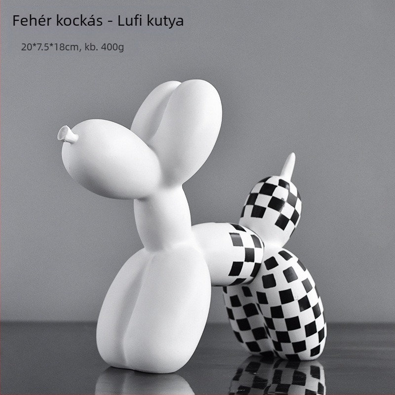 Lufi kutya gyanta dísz – modern minimalist dizájn, szintetikus gyanta