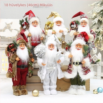 Álló Mikulás figura, textil anyag, OPP zacskó csomagolás, félig kézi készítés, karácsonyi dekoráció, Yiwu Figure Christmas márka