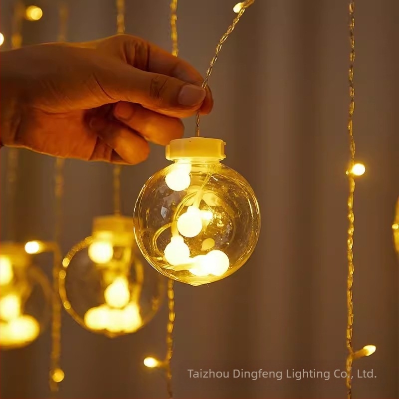 Napelemes kívánsággömb lámpák kültéri dekorációhoz, Modell 06, 8 fényforrás, bemeneti feszültség ≤36V, gombos vezérlés