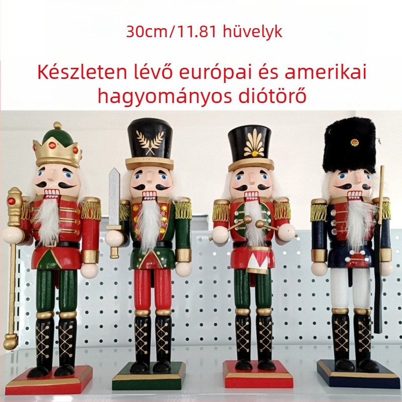 30 cm-es fa diótörő – királyi katona, karácsonyi dísz