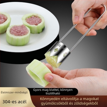 Gyümölcs- és zöldségmag-kinyomó - 304 rozsdamentes acél, logó nyomtatás, testreszabható feldolgozás, magáncímke lehetőség