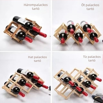 Fából készült boros állvány, összecsukható, többtárolós, modern egyszerű stílus | Bamboo márka | Piaci megjelenés: 2021 nyara