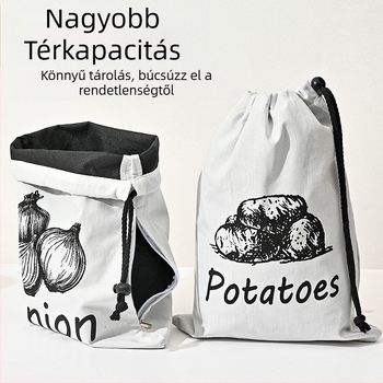 Vászon tároló táska kötős zárással — logó nyomtatás, szitanyomtatás, tömeg 70 g, stil zsebes táska