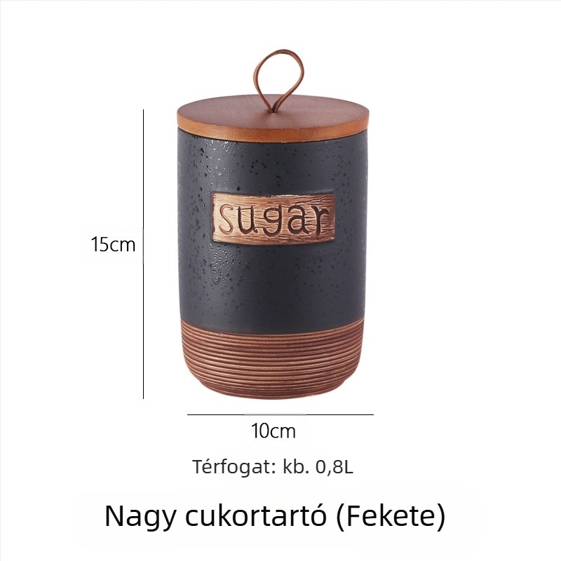Kerámiából készült kávébab tároló zárható, nedvesség- és porálló, 800–1000 ml kapacitás, élelmiszer-minőség, kör alak, testreszabható