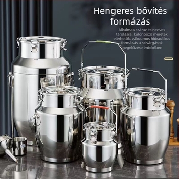 Rozsdamentes acél zárható tartály vastag falú kivitelben, koreai stílus, kapacitás 3,1–4 L