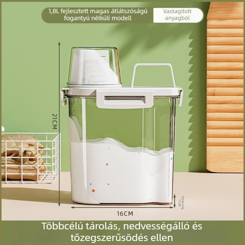 Nagy kapacitású mosószertároló doboz – fém, egyszerű és modern stílus, utazáshoz