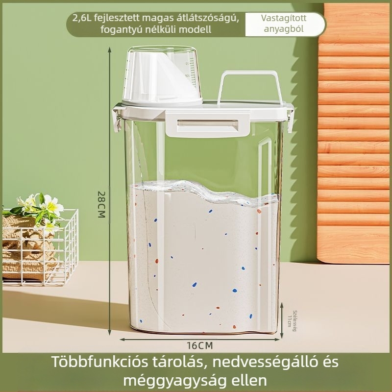 Nagy kapacitású mosószertároló doboz – fém, egyszerű és modern stílus, utazáshoz