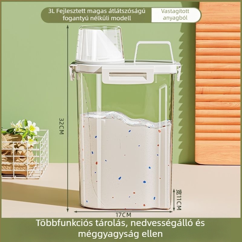 Nagy kapacitású mosószertároló doboz – fém, egyszerű és modern stílus, utazáshoz