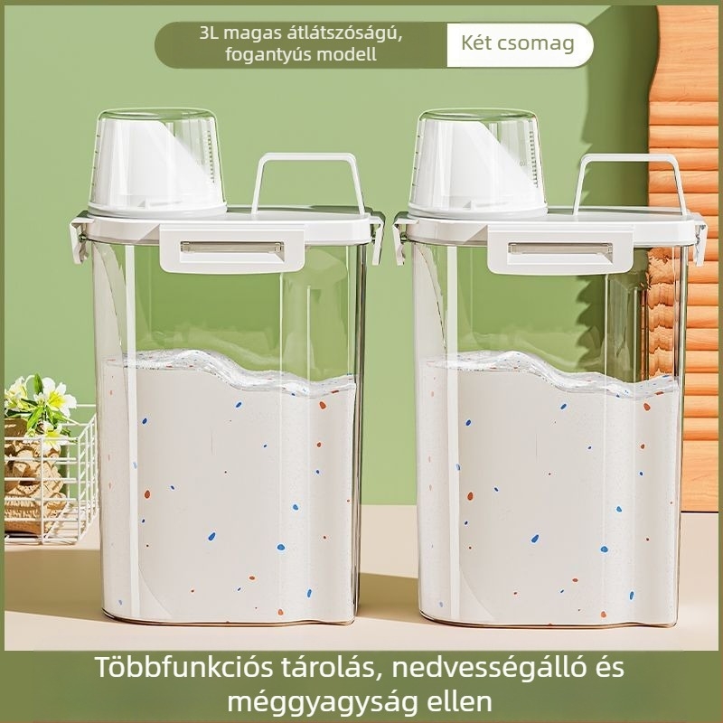 Nagy kapacitású mosószertároló doboz – fém, egyszerű és modern stílus, utazáshoz