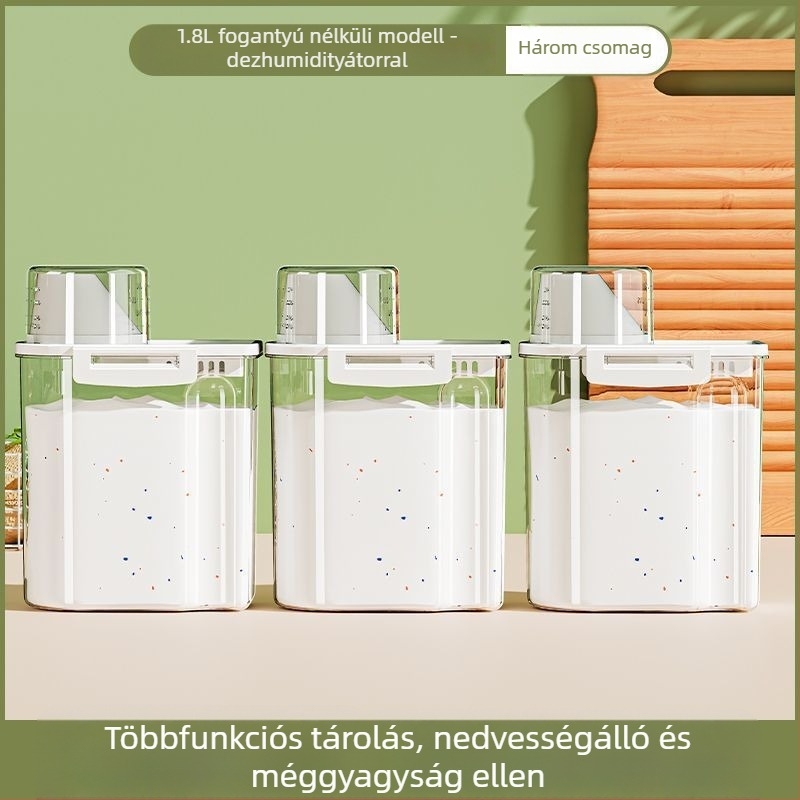 Nagy kapacitású mosószertároló doboz – fém, egyszerű és modern stílus, utazáshoz