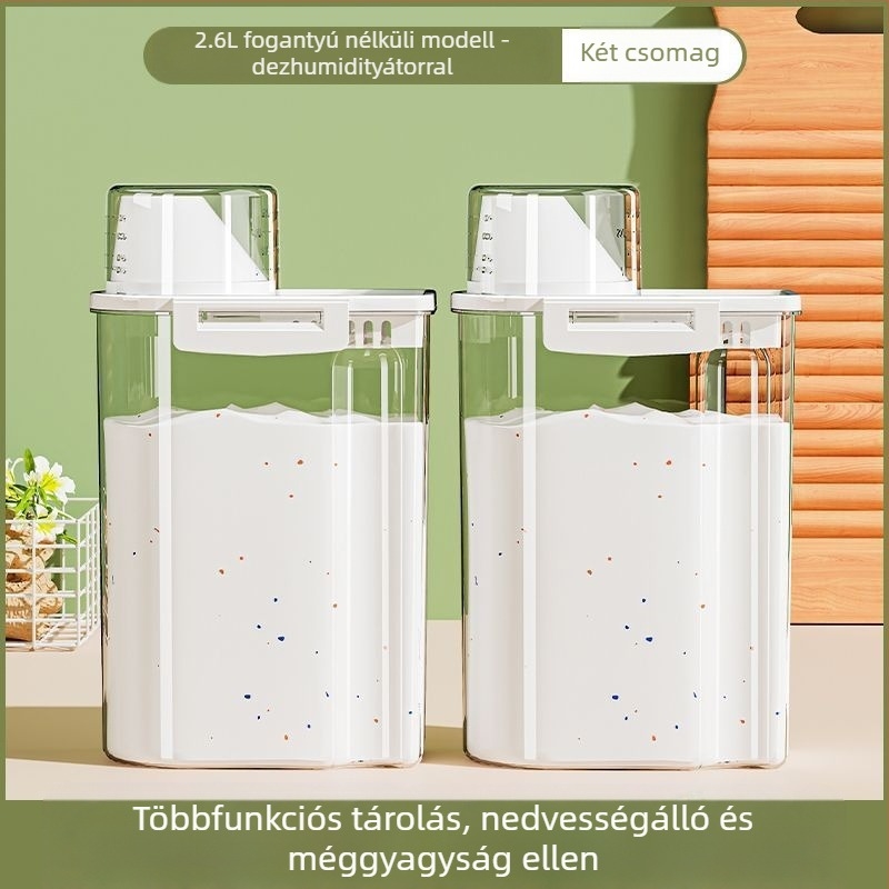 Nagy kapacitású mosószertároló doboz – fém, egyszerű és modern stílus, utazáshoz