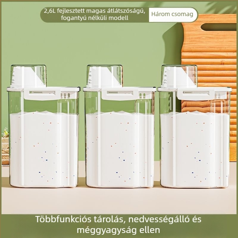 Nagy kapacitású mosószertároló doboz – fém, egyszerű és modern stílus, utazáshoz