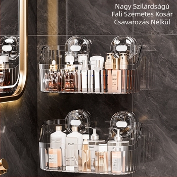 Independent Fürdőszobai fali tartó szívócsésével, fúrás nélkül, nagy kapacitású, Light Luxury stílus