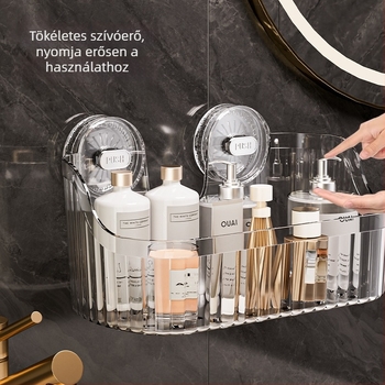 Independent Fürdőszobai fali tartó szívócsésével, fúrás nélkül, nagy kapacitású, Light Luxury stílus