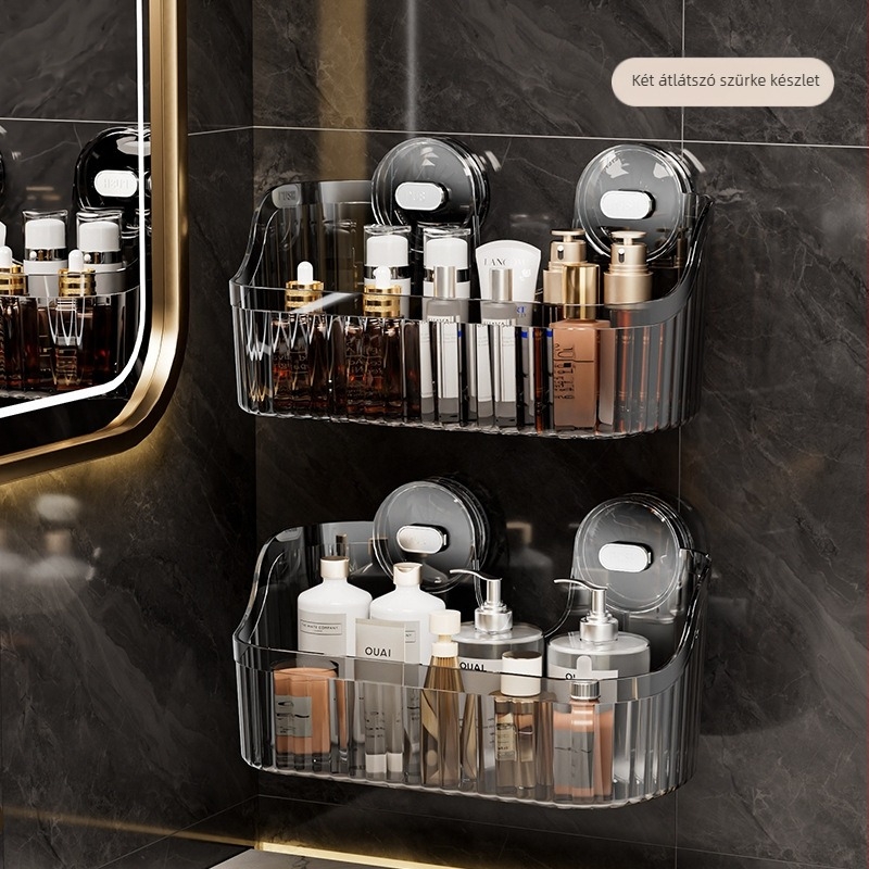 Independent Fürdőszobai fali tartó szívócsésével, fúrás nélkül, nagy kapacitású, Light Luxury stílus