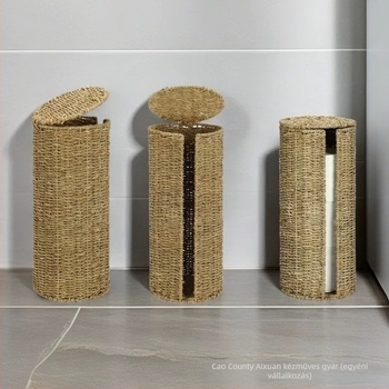 Fedeles tárolókosár vasból font kötélből, könyveknek, magazinoknak és ruháknak — modern minimalist stílus
