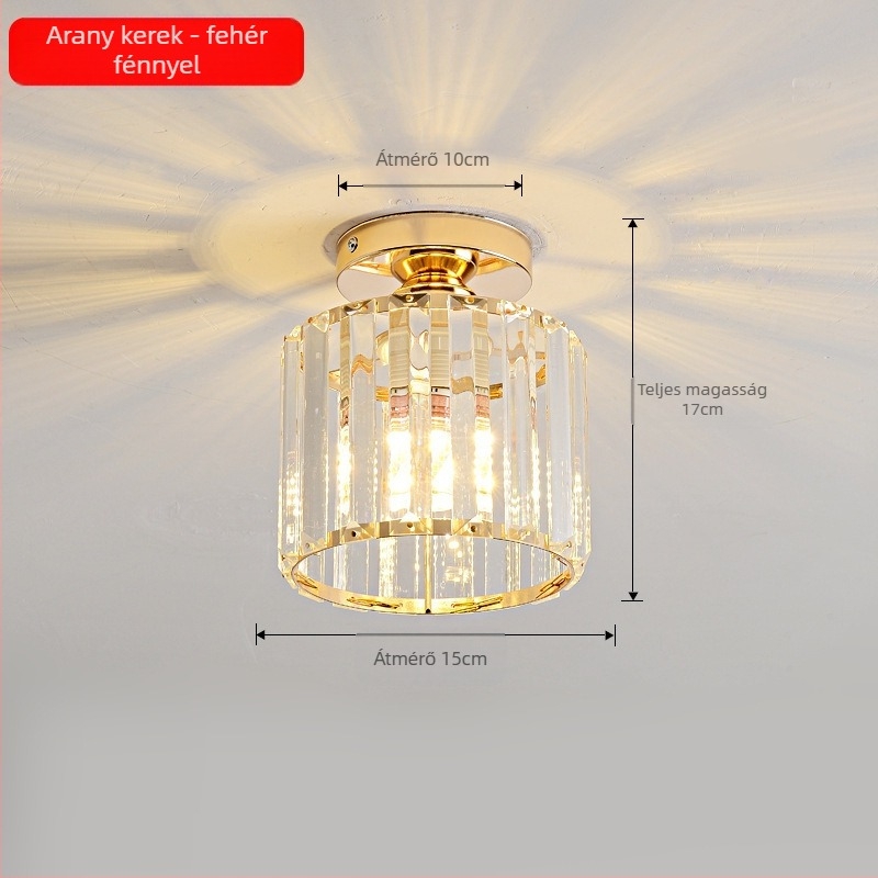 Kristály függőlámpa, többfejű, LED világítás, állítható magasság, vas árnyékoló, alkalmas előszobába és erkélyre, európai stílus, 5–10 m² megvilágítás