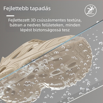 Uniszex EVA papucs klog stílusban, 4 cm vastag talppal, légáteresztő, csúszásmentes, EVA felső és talp