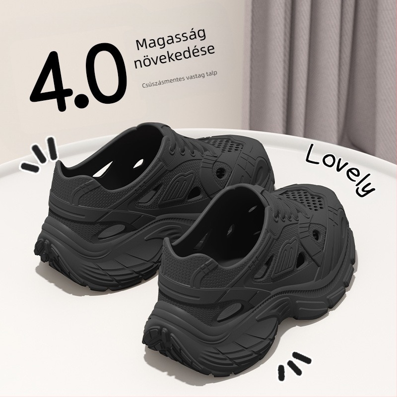 Uniszex EVA papucs klog stílusban, 4 cm vastag talppal, légáteresztő, csúszásmentes, EVA felső és talp