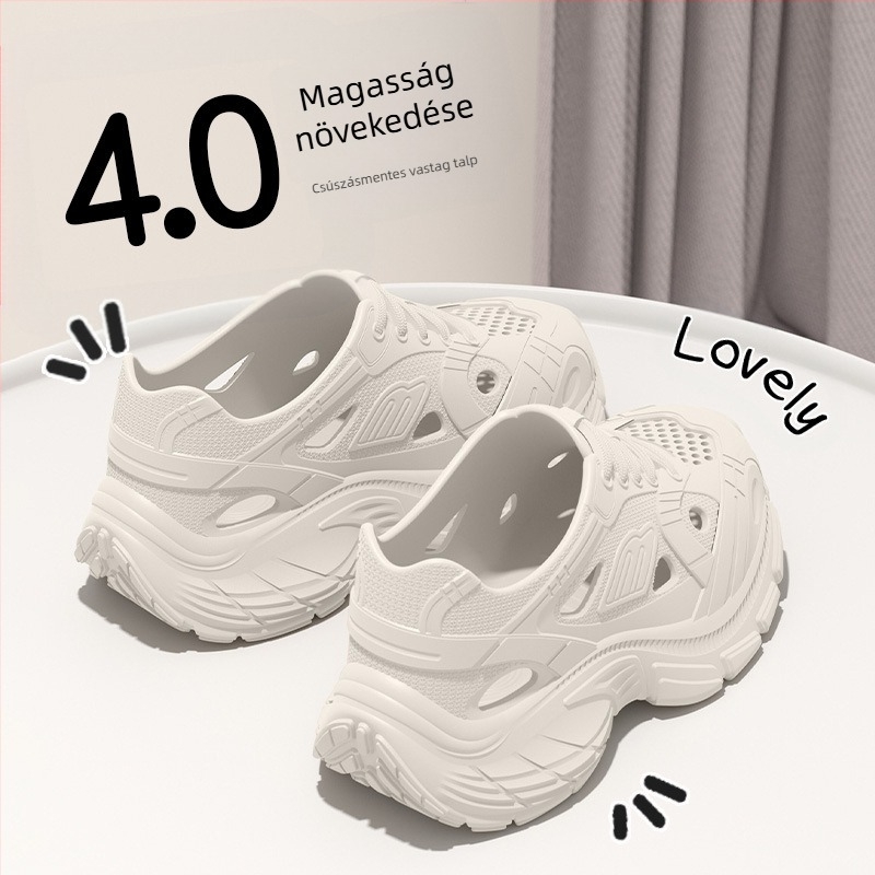 Uniszex EVA papucs klog stílusban, 4 cm vastag talppal, légáteresztő, csúszásmentes, EVA felső és talp