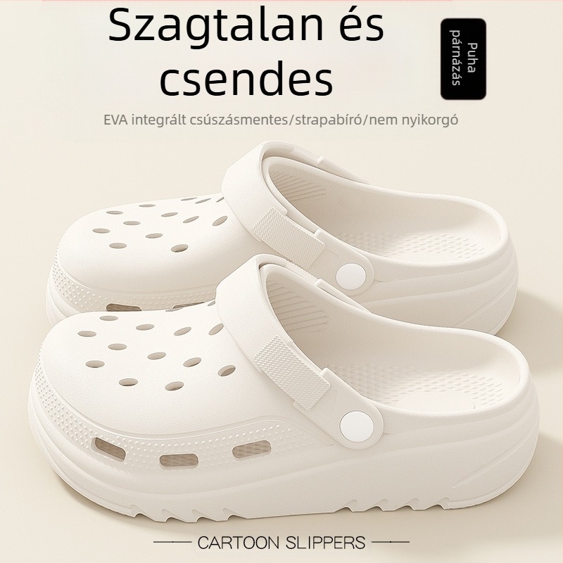 Uniszex EVA papucs klog stílusban, 4 cm vastag talppal, légáteresztő, csúszásmentes, EVA felső és talp