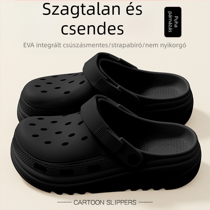 Uniszex EVA papucs klog stílusban, 4 cm vastag talppal, légáteresztő, csúszásmentes, EVA felső és talp