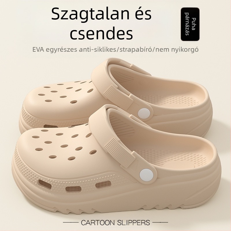 Uniszex EVA papucs klog stílusban, 4 cm vastag talppal, légáteresztő, csúszásmentes, EVA felső és talp